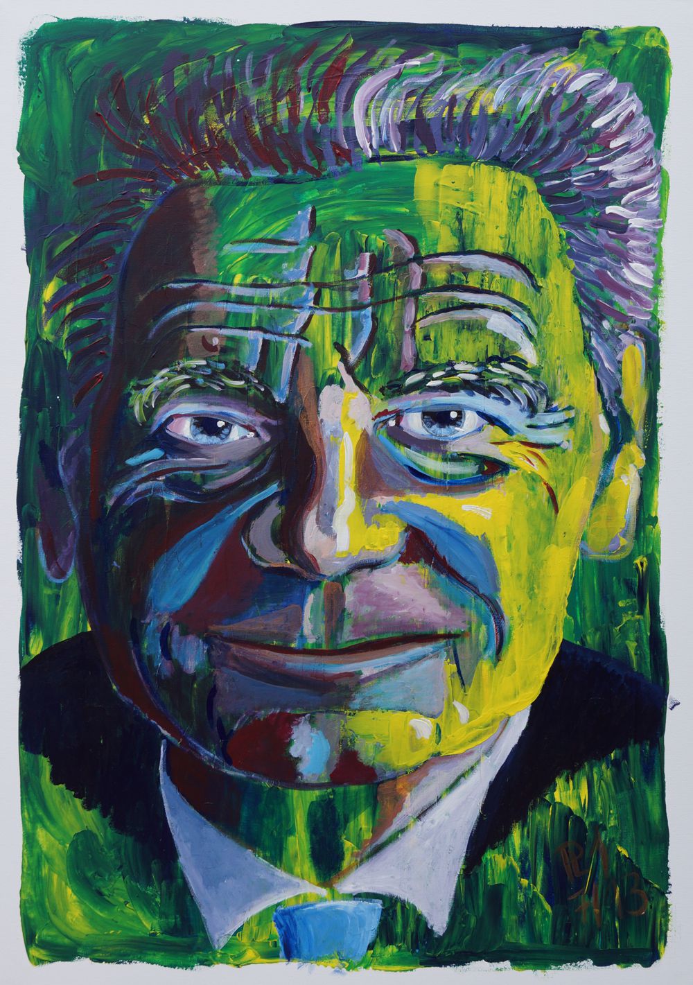 Portrai Joachim Gauck in Acryl auf Leinwand