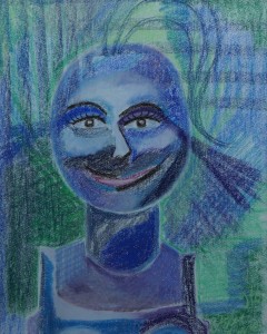 Pastellbild; meine Vorstellung einer Wasserfrau.