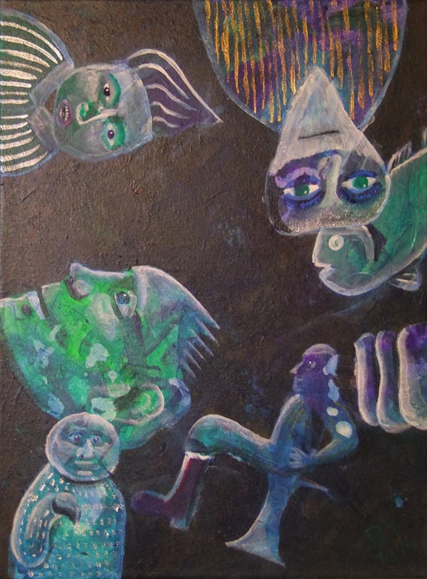Acrylbild "Geister, die ich rief", 30x40 cm