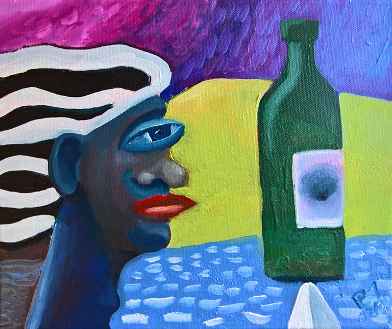 Gemälde Öl mit dem Thema Alkoholsucht